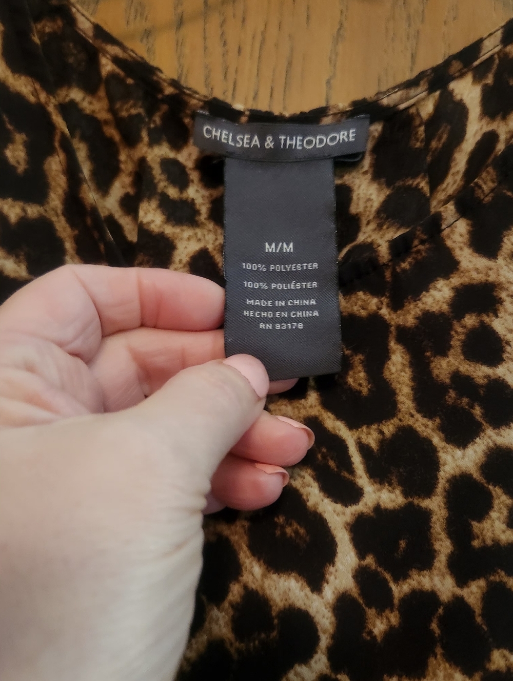 🚨BOGO🚨Chelsea & Theodore Leopard Print Short Sleeve Top - Brown & Black - Picture 5 of 5